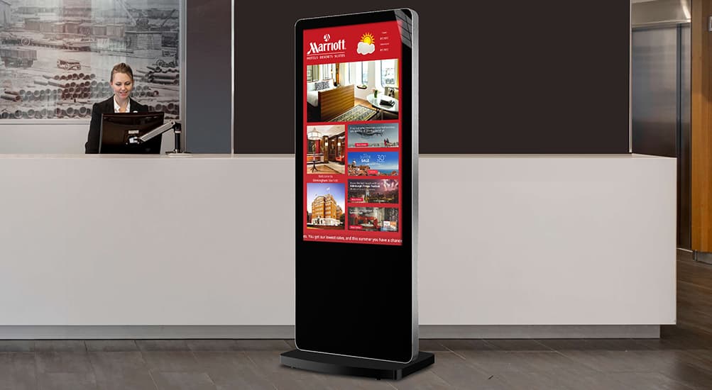 Hotel lobby digital signage display